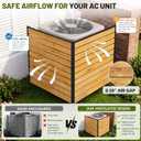 2 Panels No Dig Wood Privacy Screen, 42" H x 40" W Outdoor AC Fence