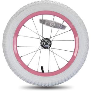 JOYSTAR 14 Inch Kids Bike Front Wheels Replacement with 14 Inch Air Rubber Tire White