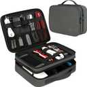 MATEIN Electronics Organizer Travel Case, Large Cable Storage Bag, Water Resistant Carrying Case with Handle, Tech Organizer for Tablet (Up to 12.9inch), USB Charger, Clipper, Grey