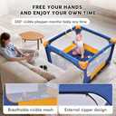 Foldable Baby Playpen, 50"50" Play Pens for Babies and Toddlers, Indoor & Outdoor Kids Safety Fence with Gate, Portable Play Yard with 360 Visible Mesh and Carrying Bag, Blue (50x50in)