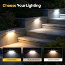 JOFIOS Solar Deck Lights 12 Pack, 3 Color Modes Soft Warm/Natural/Cool Glow, IP65 Waterproof Step Lights for Outdoor Ambiance, Solar Lights for Fence, Deck, Railing, Patio & Backyard Decor (White)