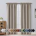 OVZME Stone Blackout Curtains for Bedroom 78 Inch Length 2 Panels Set, Solid Thermal Insulated Energy Saving Window Curtains for Living Room, Dual Rod Pocket Window Drapes, 2x40Wx78L Inches