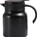 Stainless Steel Thermal Coffee Carafe, Double Wall Insulated Vacuum Coffee Jug Water Dispenser, Water Coffee and Beverage Pitcher, Keep Drinks Cold or Hot for Hours (Black, 34oz)