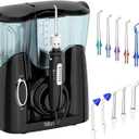 H2ofloss Water Flosser for Teeth, Braces, Professional Water Teeth Cleaner with 800ML Water Tank and 5 Settings, 13 Multifunctional Nozzles and Hygienic Nozzles Storage Compartment for Family (Black)