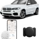 GPS Tracker for Vehicles, 1PCS Tracker Device for Vehicles No Subscription No Monthly Fee, Car Tracker Device Hidden, Work with Find My (iOS Only), Magnetic Real-Time Vehicle Tracker for Kids Dogs