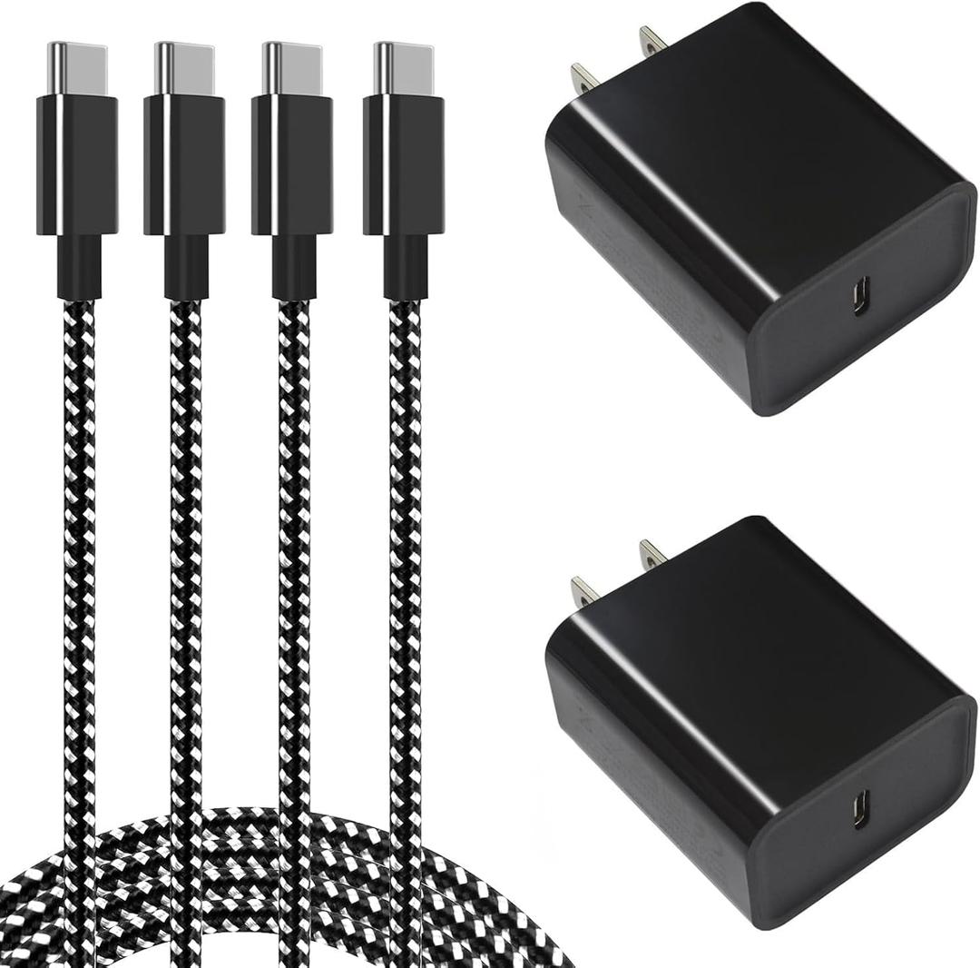 45W Samsung Super Fast Charger Block, 2Pack Type C Fast Charging Block with 3FT USB C Charger Cable(TPE Cable Not Nylon Braided) Compatible with Galaxy S24 S23 S22 S21 Ultra/S20 Ultra/Note 20 Ultra