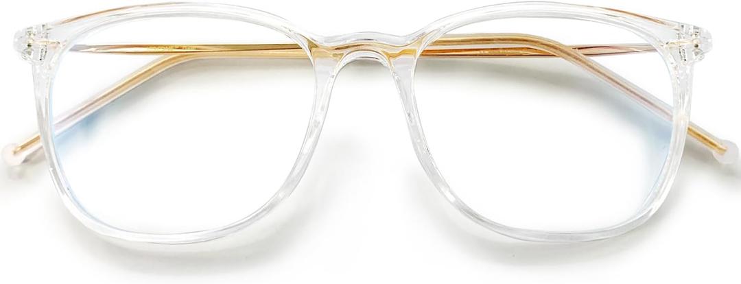 VISOONE Anti Slip TR90 Blue Light Blocking Glasses Size M Eyewear Frame with Anti Glare Eye Protection for Women GaeL (Clear)