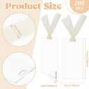 200 Pcs Clear Acrylic Place Cards Blank Wedding Reserved Signs for Chair with Ribbon Rectangle Acrylic Name Seat Tag for Table Setting Numbers Guest Name Dinner Party 3.54" x 1.96"(Clear)