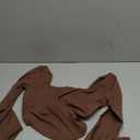 REORIA Womens Trendy Sexy Square Neck Long Sleeve Backless Y2K Going Out Boned Bustier Corset Crop Tops (Small, Coffee)