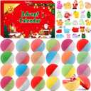 Advent Calendar 2025, 24 Pcs Bath Bombs for Kids Christmas Gifts for Teens Girls Boys Bubble Bath Bomb With Toys Inside Stocking Stuffers Natural Organic Self Care Gifts for Women Men Stress Relief