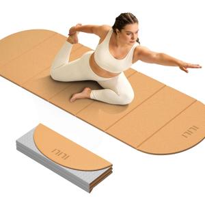 ILILI Foldable Yoga Mat, 10mm Thick, 75x26 Inch Extra Long, Exercise Mat