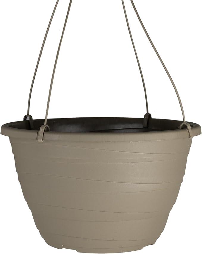 The HC Companies Wrapt Hanging Planters - Lightweight Plant Pot Hanger for Hanging Plants, Vegetables & Herbs - Outdoor & Indoor Hanging Basket for Plants (11" Pepperstone)