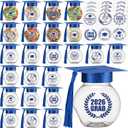 Yinkin 36 Pcs Graduation Cap Candy Jars with Sticker of 2026 Graduation Party Decorations Grad Cap Jars Container with Tassels for DIY Grad Table Party Favors (Blue)