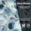 5 Sheets Ink Wash Black Hexagon Glass Mosaic,Pool Tiles,12" x 10" Kitchen Backsplash Tile
