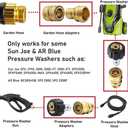 Pressure Washer Quick Connect Adapter Set for Sun Joe SPX Series, M22-15mm to 3/8" Quick Release, 5000 PSI, Complete Hassle-Free Set