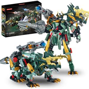 TIALLOW 2 in 1 Triceratops Mech Building Blocks Sets,Dinosaurs Transform Robot Building Toys,Dinosaurs Mecha Building Kits Robotics Model, for Boys, Adult Age 8-14 (Triceratops)