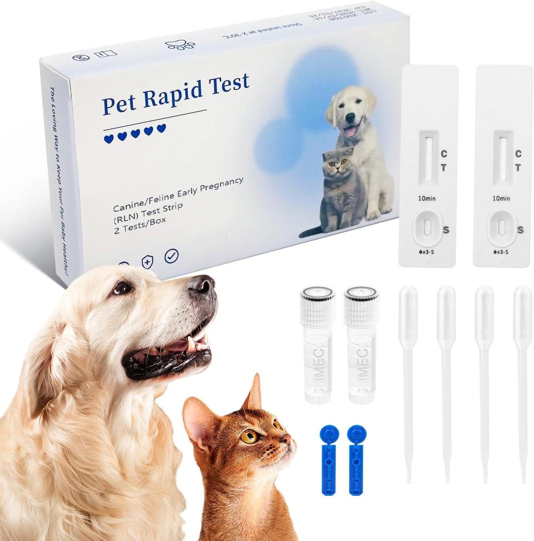 Dog & Cat Blood Pregnancy Test Kit for Home Use - 5-Minute Results with 99% Accuracy | Professional-Grade Early Detection via Relaxin Levels | Painless Design for Breeders & Pet Owners
