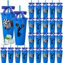 24 Sets Cheerleading Team Gifts, 24 oz Plastic Tumblers with Lids and Straws, Reusable Cheer Cups Bulk for Sports Events, Cheer Competitions, Pep Rallies, Team Party Supplies