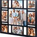 Picture Frame Collage Wall Decor, 4x6 8x10 and 4x4 Photos Display - 9 Openings Multiple Size Photo Black Collage Photo Frame for Wall Mounting Picture Frames Set for Home Lving Room