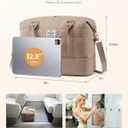LOVEVOOK Travel Duffel Bag - Versatile Weekender Bag for Women, Puffer Carry On & Overnight Bag for Short Trips, Coffee Brown