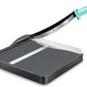 Paper Cutter, A4 Paper Trimmer with Safety Guard, 12" Cut Length Paper Cutting Board, Guillotine Trimmer with 16 Sheets Capacity, Paper Slicer for Scrapbooking Craft, Coupon, Label, Cardstock (Gray)