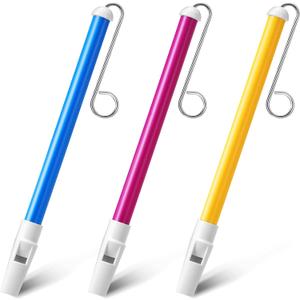 Boao 3 Pieces Slide Whistle, Slide Whistle Musical Instrument Toy for Parent-Child Games, Children's Speech and Oral Muscle Training, 10.5 Inch (Blue Purple Yellow)