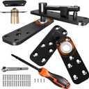 Hidden Door Hinge with Dual Bearing Design - Rotating Silent Invisible Door Hinge Kit for Heavy Duty Secret Door, Perfect for DIY Carpenters & Door Bookcase 580lbs Load-Bearing (Black)