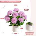 2 Set Artificial Hydrangea for Outdoors ﻿27.6 Inch Bush Faux Hydrangea Flowers with UV Resistant Design Large Potted Plant for Front Porch Garden Patio Decor (Pink)
