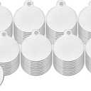 PATIKIL 80 Pcs 1/2 Inch Round Metal Stamping Blanks, Stainless Steel Silver Tone Blank Tags with Hole for Metal Stamping Tag, Jewelry Making, Engraving