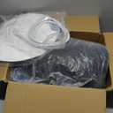 Heated Cat Beds for Indoor Cats Warming Cat Beds Super Soft Machine Washable Thermo Kitty Electric Heating Bed 19 Inches Round (Grey-Blue)