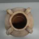 Handemade Large Round Ceramic Vase,8" Farmhouse Rustic Vase with 4 Handles