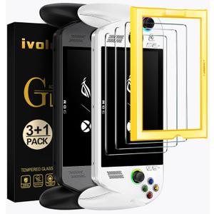 ivoler 3-Pack Screen Protector for ASUS ROG Xbox Ally/ROG Xbox Ally X Handheld 2025 with Alignment Frame, Tempered Glass, 7 inch Full Coverage, Transparent Ultra HD, Anti-Scratch, Anti-Fingerprint