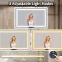 36"x60" LED Bathroom Mirror with Lights, Anti-Fog, Backlit + Front Lit, Dimmable, Led Vanity Mirror for Wall, 3 Colors, Memory Function, Shatter-Proof Tempered Glass
