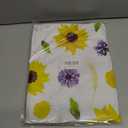 Round Vinyl Fitted Tablecloth with Flannel Backing Elastic Edge Design Table Cover Waterproof Oil-Proof PVC Table Cloth Stain-Resistant Best for 37"-44" Round (Yellow Flower)
