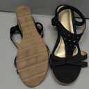 TEMOFON Women's Low Wedge Heels Summer Dressy Platform Sandals Elastic Ankle Strap Open Toe Flower Shoes, Size 42