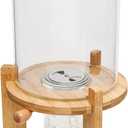 7.5L/5L Grain Storage Tank Dispenser with Base+Valve+Cup Glass Rice Cereal Bean Flour Container Dry Food Organizer with Lid+Stand for Home Kitchen Pantry Store Clear (5L/Round Base)