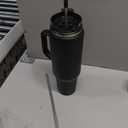 EALGRO 50 oz Tumbler with Handle, Insulated Tumblers with Lid and Straw, Large Metal Sports Water Bottle Jug, Thermal Stainless Steel Travel Coffee Mug Cup, Black