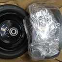 13x6.50-6 Lawn Mower Tires, 13x6.50-6 Flat Free Zero Turn Front Tires with 3/4", 5/8" and 1/2" Bearings, 5.6"- 8.7" Centered Hub, Compatible with Lawn Mower Garden Tractor Black- 2Pack