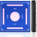 Mahjong Mat, Non-Slip & Noise-Reduction Mahjong Table Mat 32.3x32.3 Inch, Ideal for Mahjong, Poker, Card, Dominoes, Board Games(Blue)