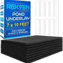 Small Pond Liner Underlayment - 7 x 10 Feet - Non Woven Geotextile Landscaping Fabric with 10 U-Pin Garden Staples - Perfect Padding for Fish Koi and Preformed Ponds Fountains Waterfalls