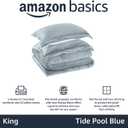 Amazon Basics 3-Piece Micromink Sherpa Bedding Set, Ultra-Soft Down Alternative Comforter, Warm All Season, King, Tide Pool Blue