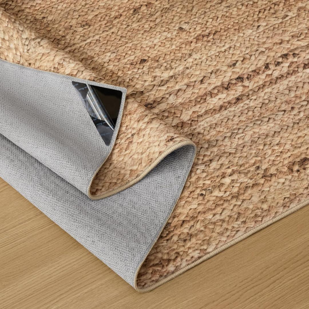 Bedsure 8x10 Washable Area Rug, Printed Jute-Look Pattern, Soft Polyester
Soft Faux Cashmere Feel, Realistic Jute-Look Print, Non-Slip, Non-shed, Low-Pile, 4 Grip Pads Included, Pet & Kids Friendly