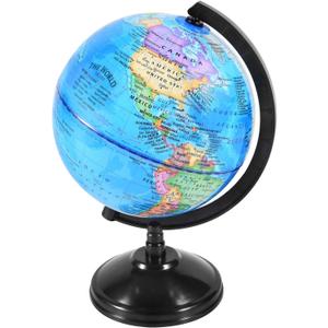 Rotating World Globe 6 Inch Spinning Earth Globe with Stand for Kids Learning Geography Classroom Education or Office Home Decorations (Blue)