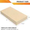 12PCS Woodstove Firebricks, Fire Bricks, Size 9" X 4-1/2" X 1-1/4", Fire Bricks for Wood Stove, Fireplaces, Brick Fireplace
