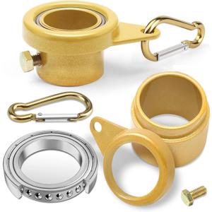 MOFEEZ Flagpole Rotating Rings,360 Degree Anti-Wrap Flag Mounting Rings with Bearings for 7/10" -1" Diameter Flag Pole Tangle Free (Pack of 2-Gold)