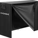 VIVOHOME 4ft Waterproof Log Rack Cover, Heavy Duty 600D Oxford Outdoor Firewood Storage Cover with Zipper and Hook Loop Tape (Log Rack not Included) (Black)