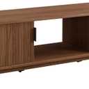 Walker Edison Arundo Fluted TV Stand for TVs up to 65 Inches, 58" TV Stand, Mocha