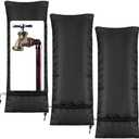 Zonon 3 Pcs Outdoor Faucet Cover Rv Park Water Hydrant Insulated Extended Hose Bib Insulated Sprinkler Freeze Protector Outdoor Winter Pipe Spigot Cover for Wall Taps(Black,35" X 15")