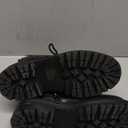 DREAM PAIRS Combat Boots Ankle Booties Lace-up Platform Side Zipper Lug Sole Boots (5.5, Black)