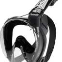 Cressi Adult Snorkeling Full Face Mask - Wide Clear View, Anti-Fog System - Easy Breathing: Safety First - New 2019 - Duke Dry: Designed in Italy: Quality Since 1946 (Medium-Large, Black/Black)